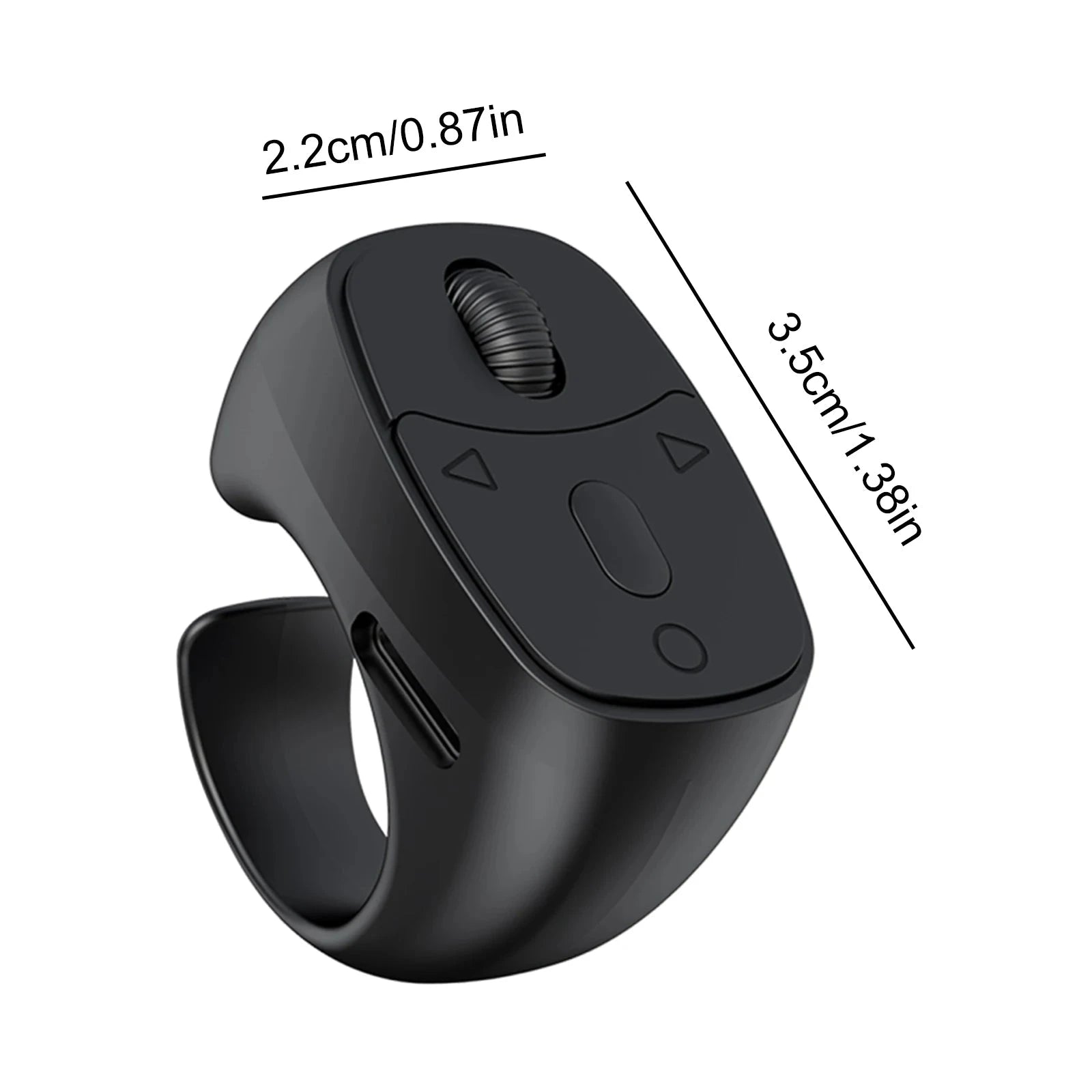 Bluetooth 5.3 Finger Ring Remote Control Scroll & Camera Shutter-White / france