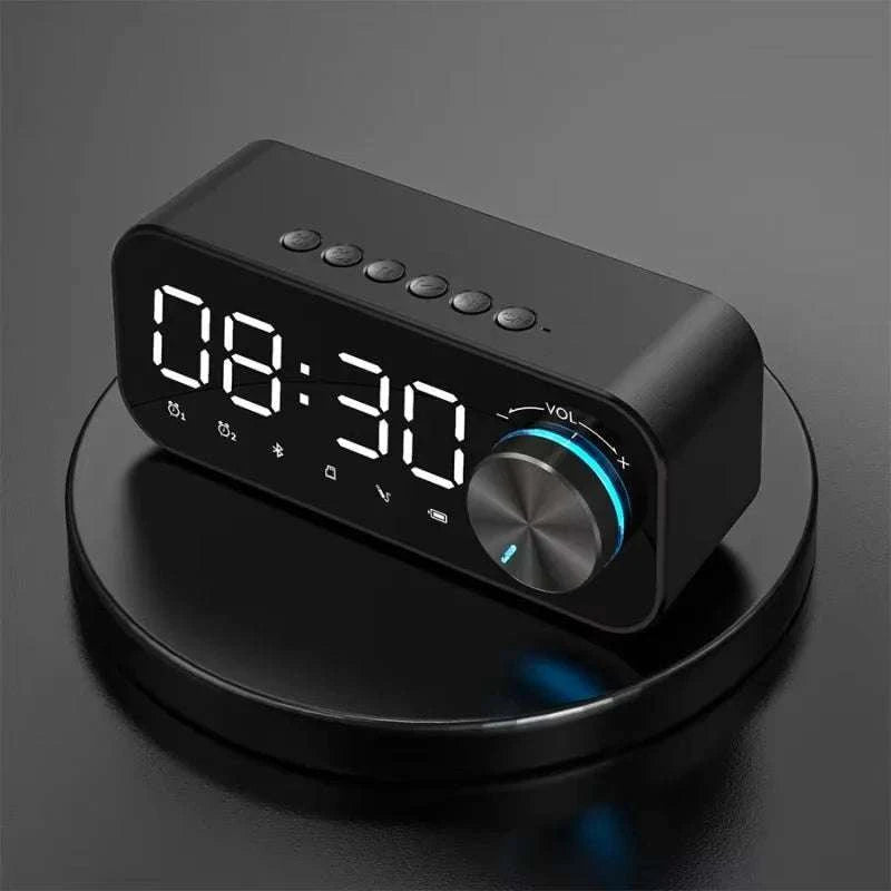 Bluetooth Alarm Clock Speaker with FM Radio & LED Display-white
