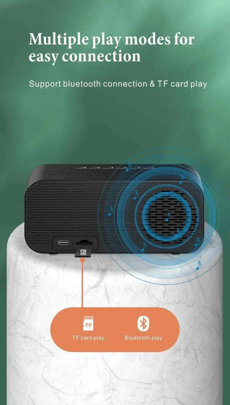 Bluetooth Alarm Clock Speaker with FM Radio & LED Display-white