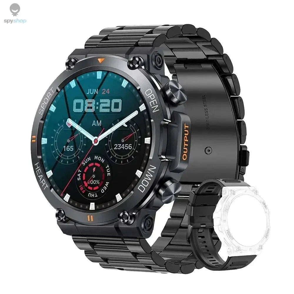 Bluetooth Call Smart Watch with 1.39-Inch HD Display-Steel Black