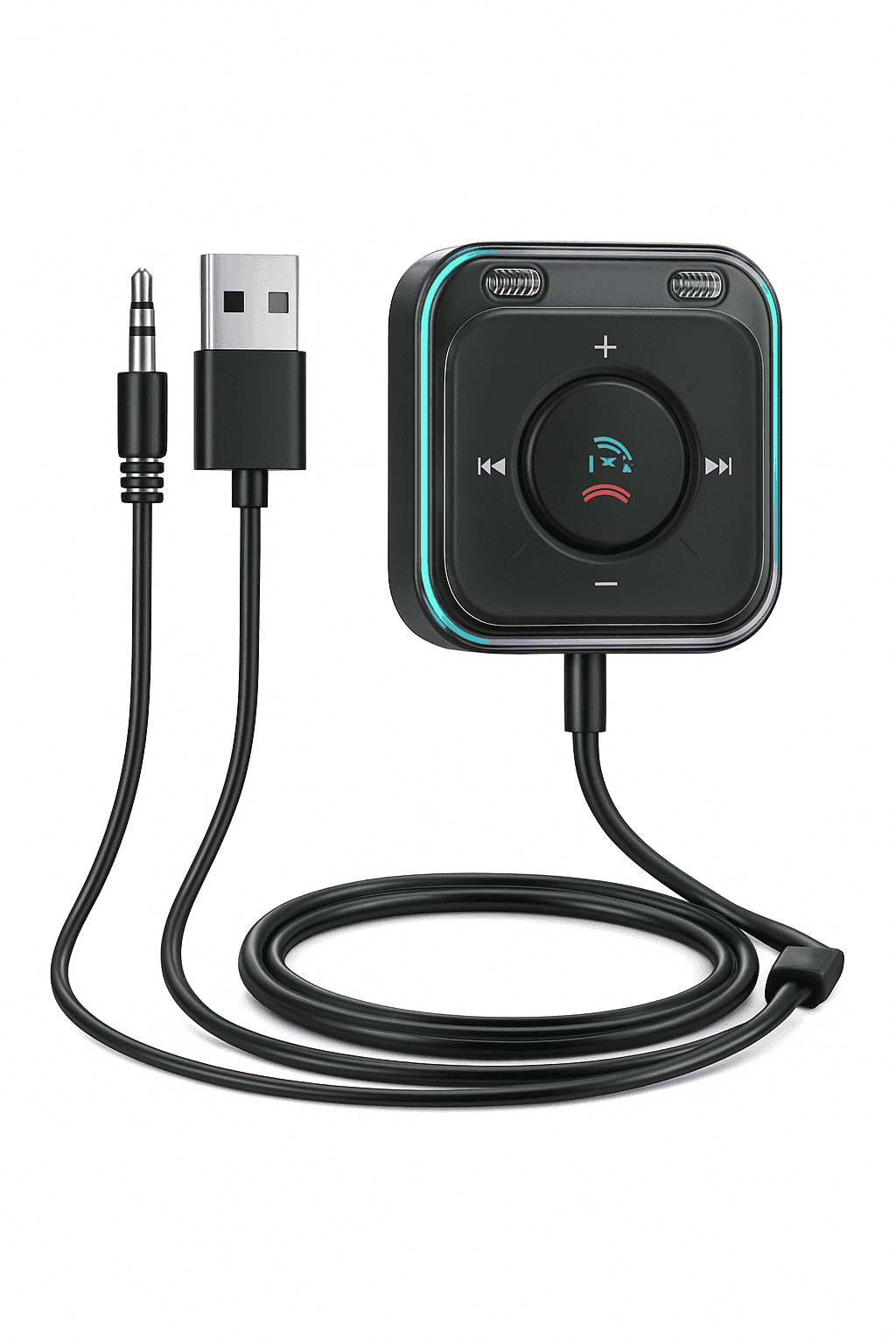 Bluetooth Car Adapter with Dual Mic for Clear Calls and Audio-Black / CHINA