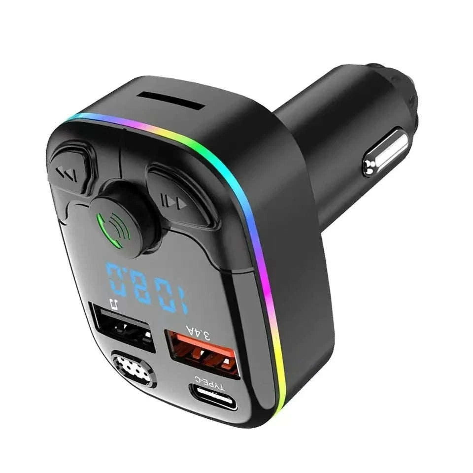 Bluetooth Car FM Transmitter with PD Fast Charging-black / CN