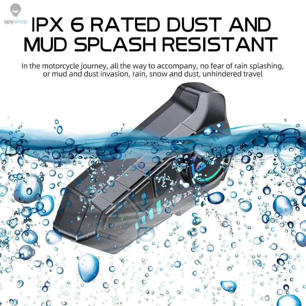 Bluetooth Motorcycle Helmet Intercom – V5.3 Headset with Long-Lasting Battery and Waterproof Design-Soft Microphone / CN