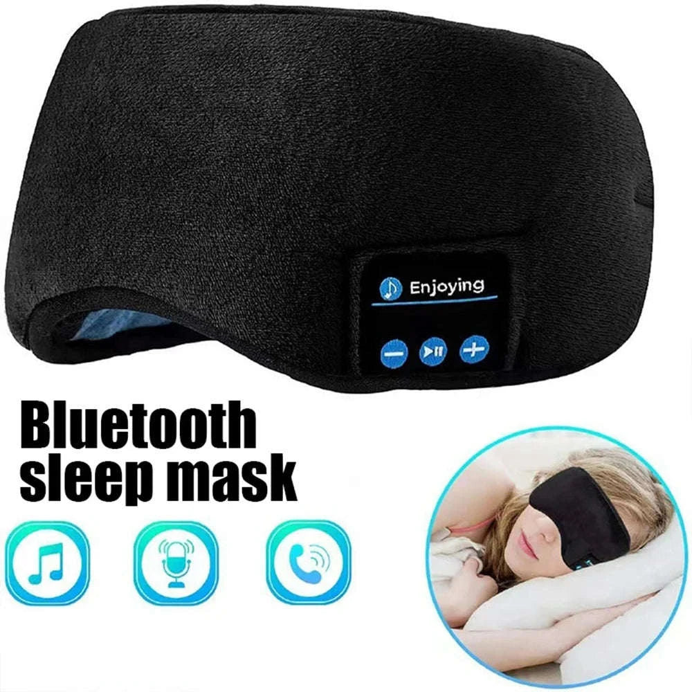 Bluetooth Sleep Headband with Wireless Earphones & Eye Mask-Black