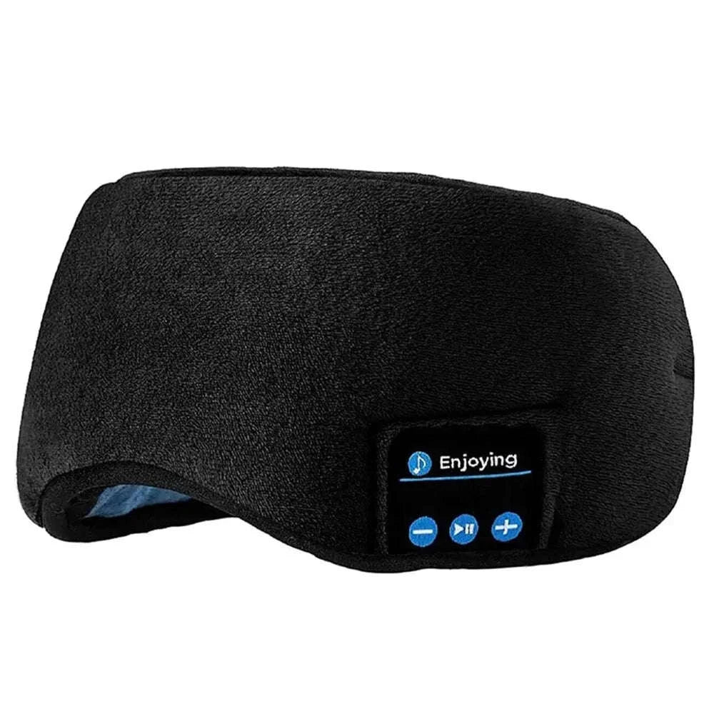 Bluetooth Sleep Headband with Wireless Earphones & Eye Mask-Black
