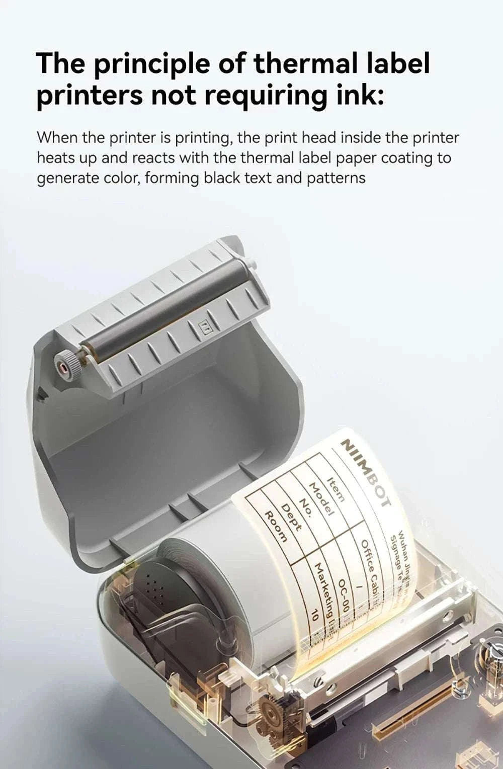 Bluetooth Thermal Label Printer B1 Wireless Barcode & Sticker Maker-D BL-34mm-3Roll / China Mainland