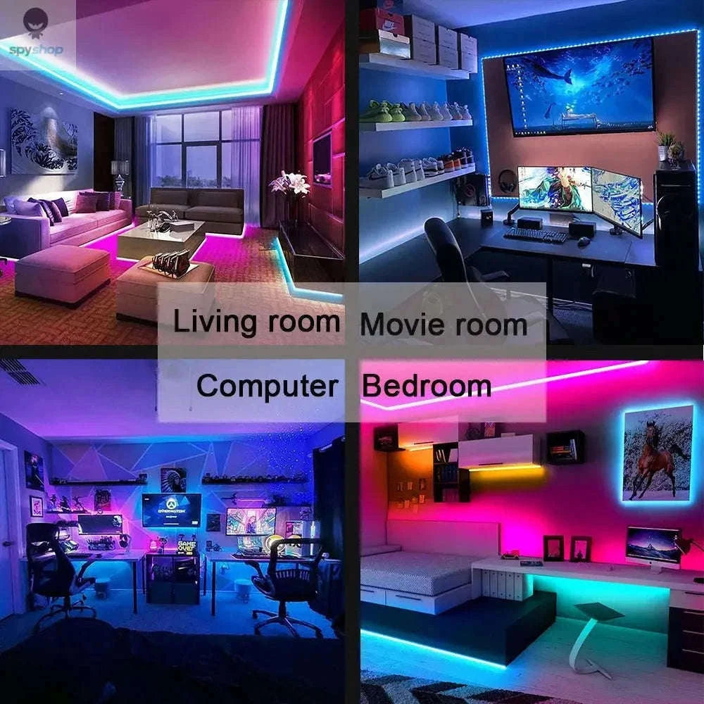 Bluetooth USB LED Strip Lights for TVs, Desks, and Gaming Setups-Bluetooth IR / 5m