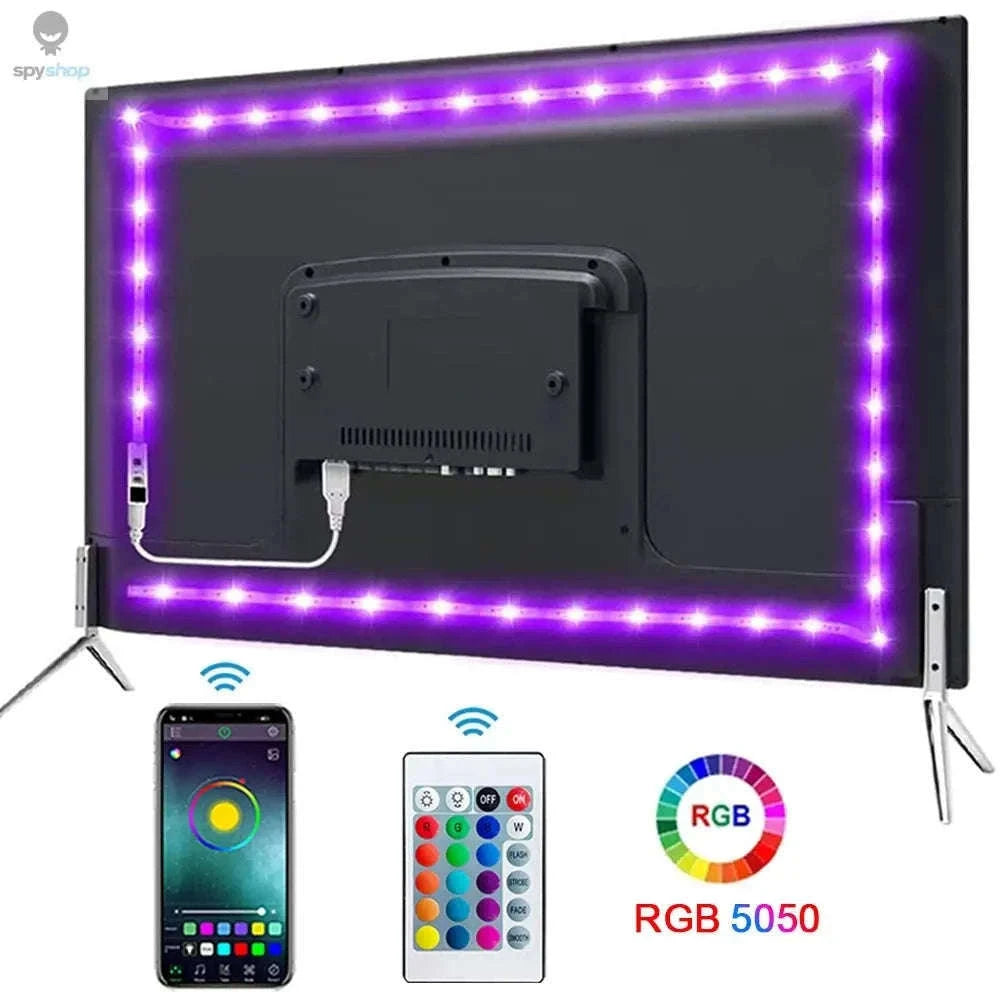 Bluetooth USB LED Strip Lights for TVs, Desks, and Gaming Setups-Bluetooth IR / 5m