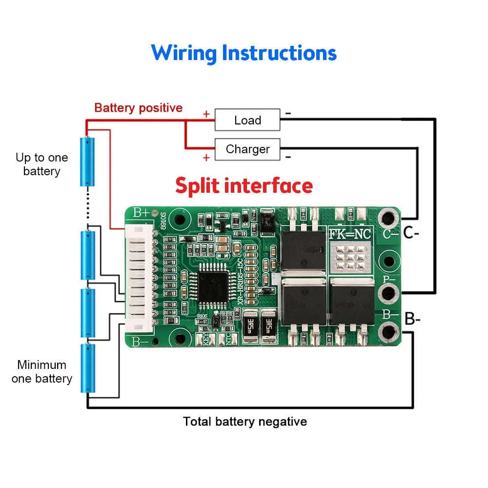 BMS 10S 36V 15A 18650 Li-ion Battery Protection Board-15A Split with NTC