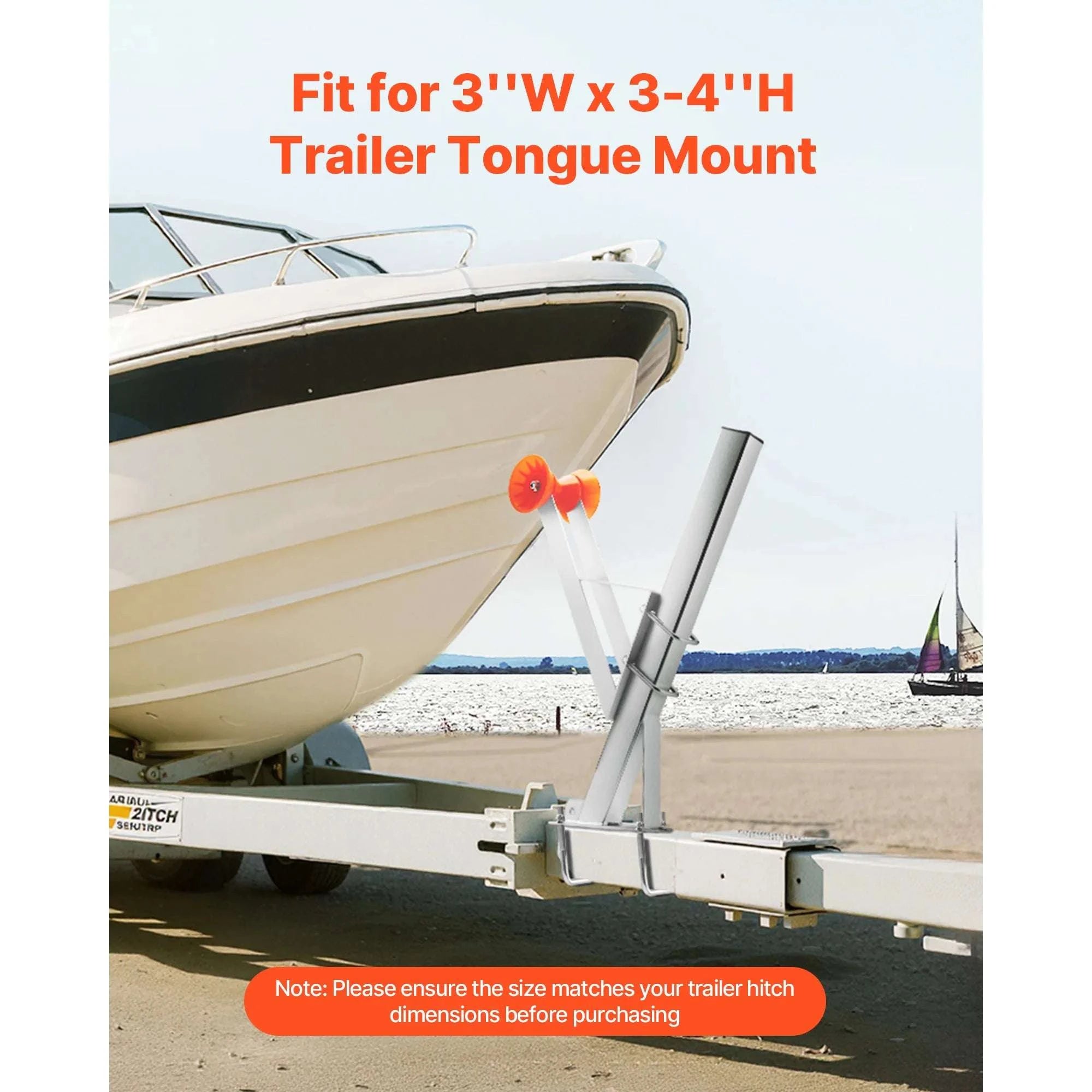 Boat Trailer Winch Stand 3x3x34in Galvanized Mount with U-Bolts-Sliver / france