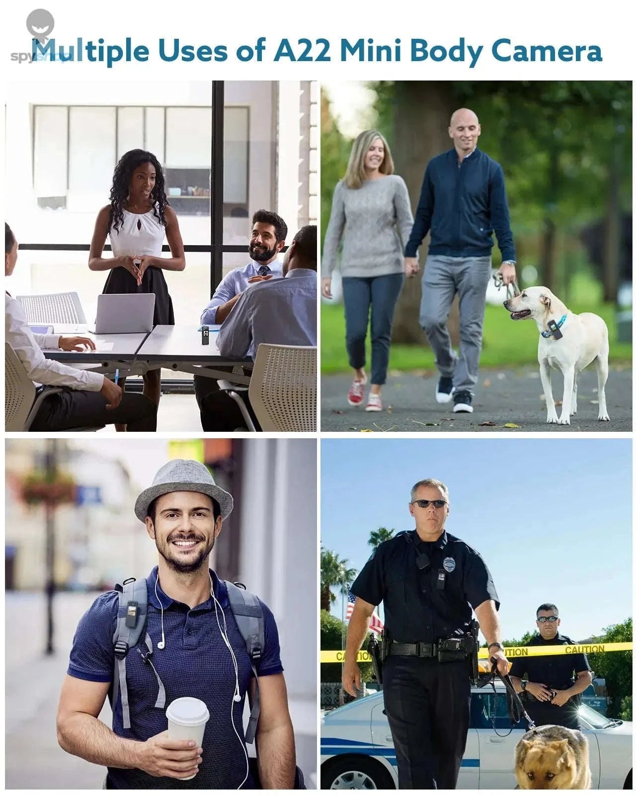 BOBLOV A22 Mini Body Camera – 1080P Recording, Rotating Lens, Night Vision-Camera Only