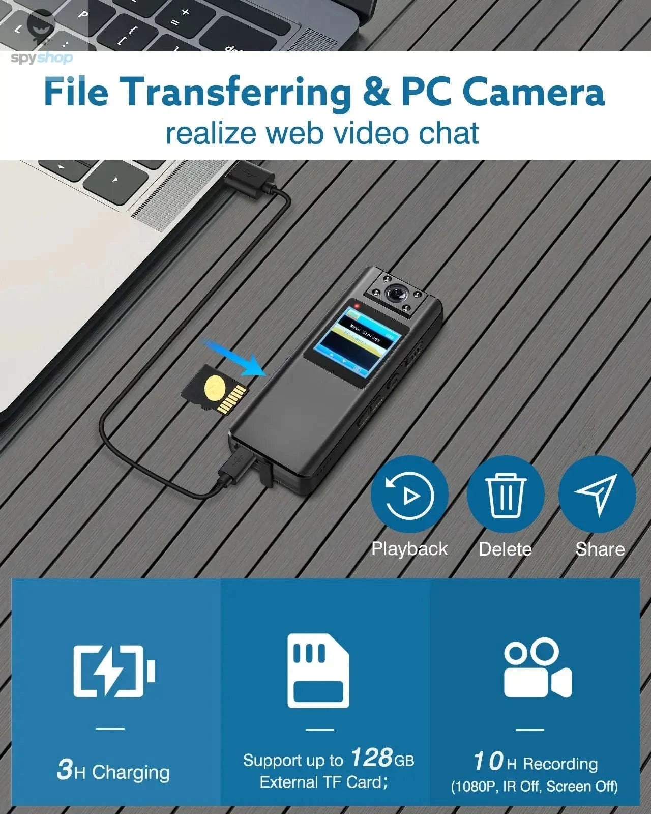 BOBLOV A22 Mini Body Camera – 1080P Recording, Rotating Lens, Night Vision-Camera Only