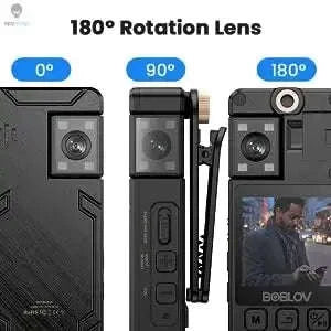 BOBLOV A24 Mini Action Camera – 1296P Video, 180° Lens, Night Vision-Camera 128GB