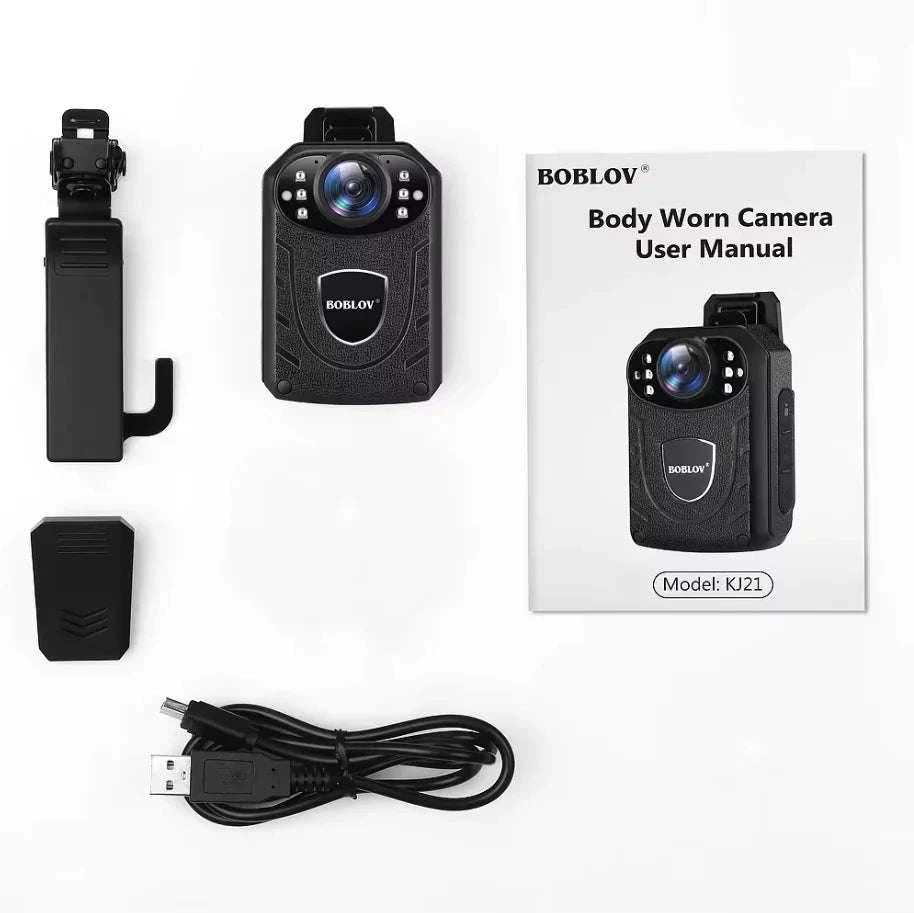 BOBLOV KJ21 Body Camera 1296P HD with Night Vision & 10H Recording-BOBLOV KJ21