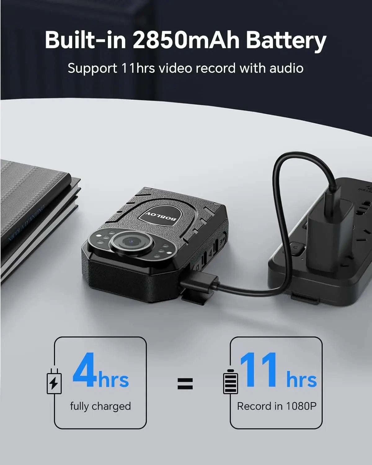 BOBLOV KJ21 Body Camera 1296P HD with Night Vision & 10H Recording-BOBLOV KJ21