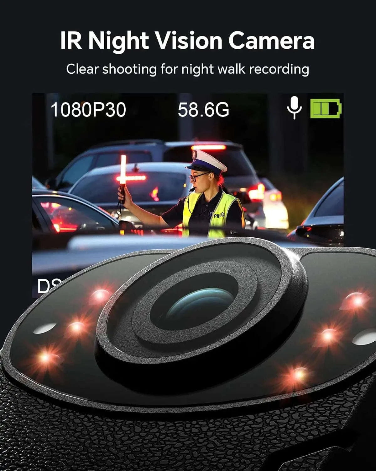 BOBLOV KJ21 Body Camera 1296P HD with Night Vision & 10H Recording-BOBLOV KJ21