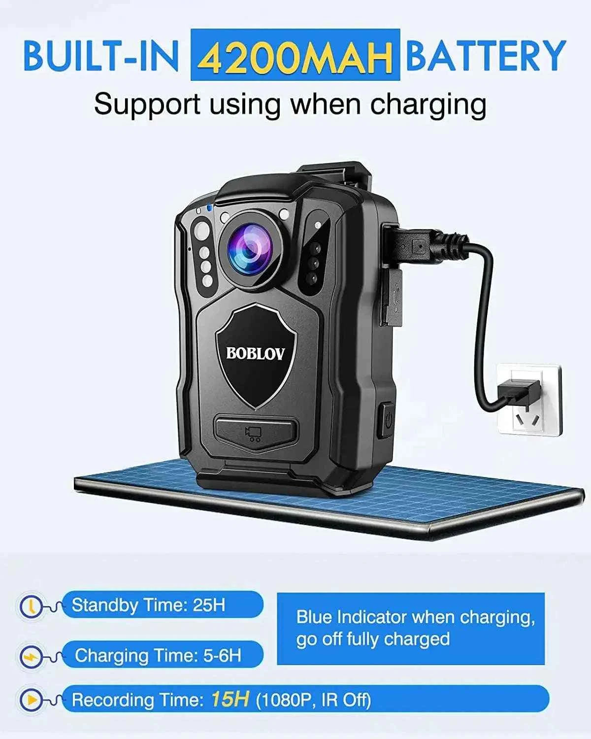 BOBLOV M5 Body Camera with 1440P Recording and Long Battery