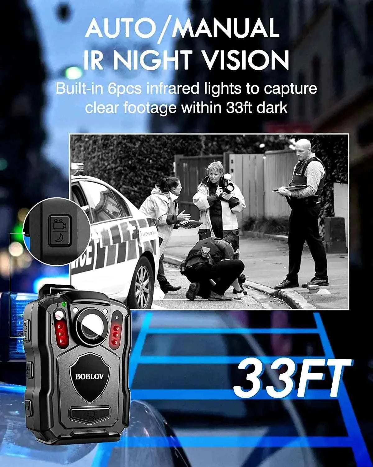 BOBLOV M5 Body Camera with 1440P Recording and Long Battery