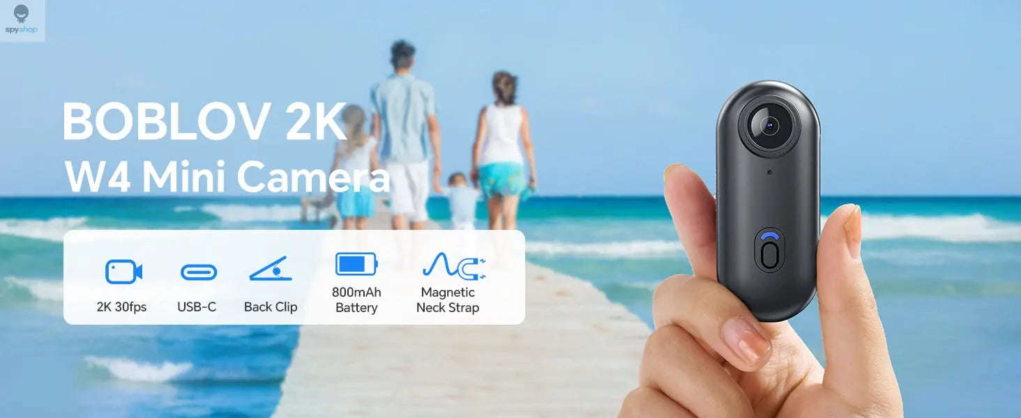 BOBLOV W4 Mini Body Camera – 2K Recording, Magnetic Mount, 64GB Storage-64GB / CHINA