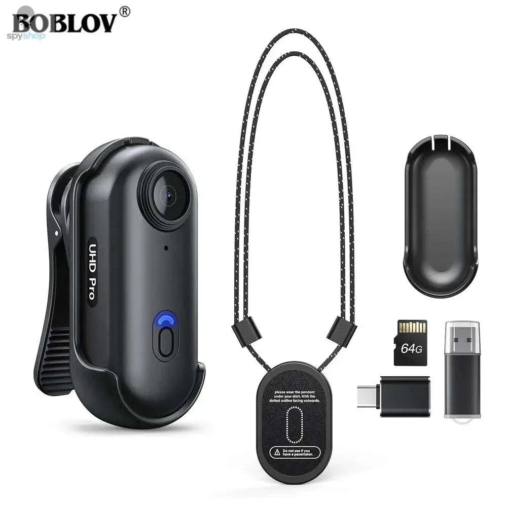 BOBLOV W4 Mini Body Camera – 2K Recording, Magnetic Mount, 64GB Storage-64GB / CHINA