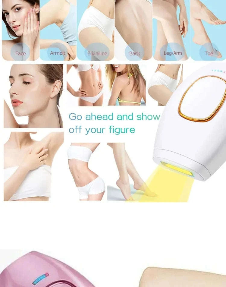 Body Bikini IPL Hair Removal Device 500K Flashes-White / EU Plug