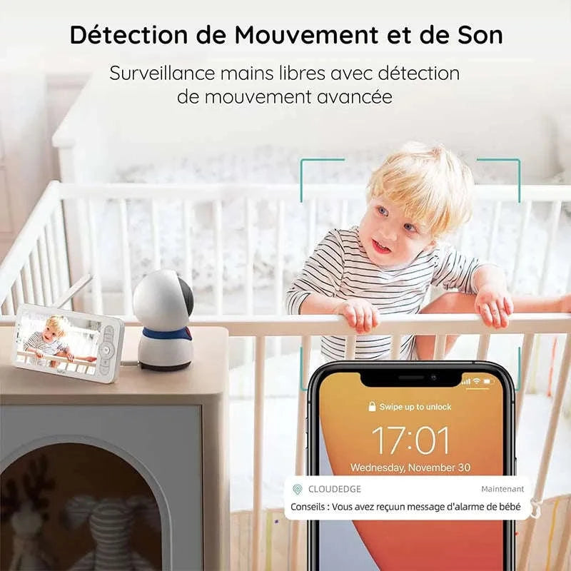 BOIFUN 1080P Baby Monitor with 355° PTZ and App Control-United States