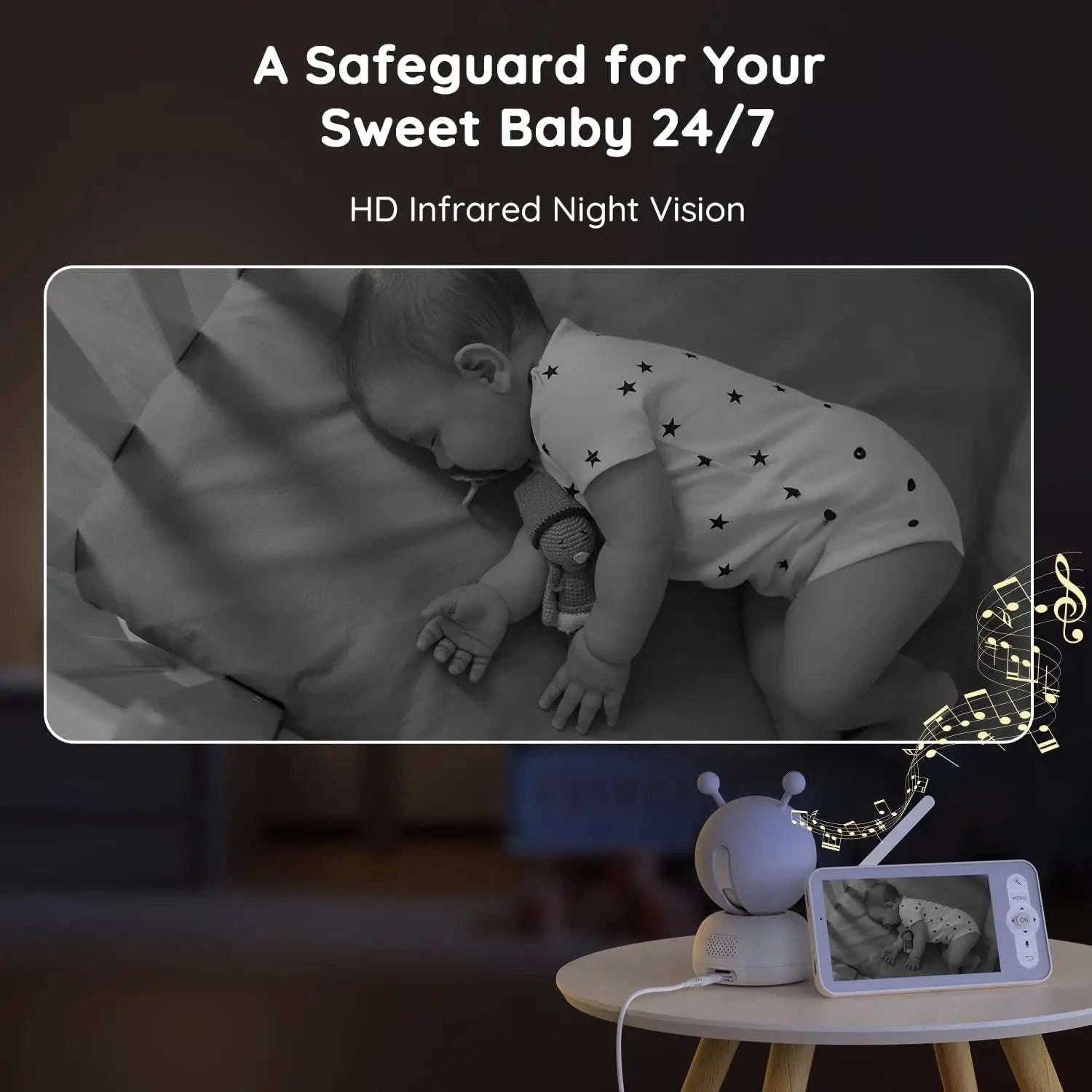 BOIFUN 2K WiFi Baby Monitor with 5'' Screen, 2-Way Talk-United States