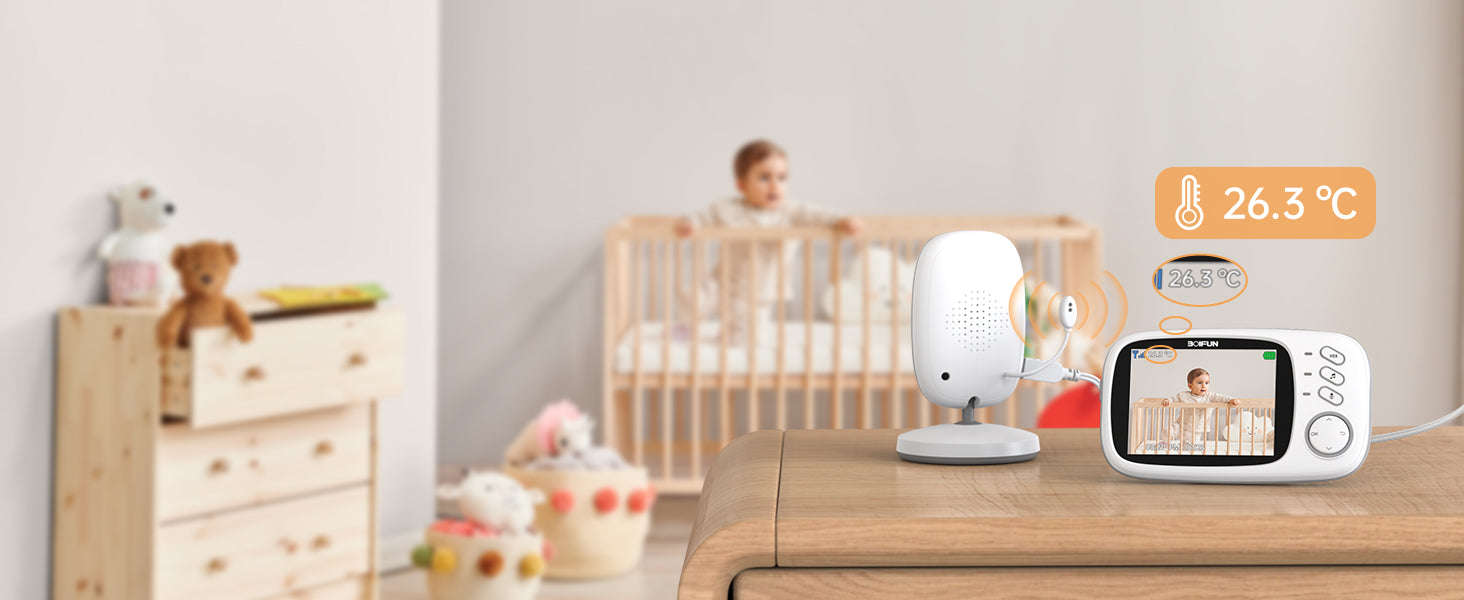 BOIFUN 3.2" Wireless Baby Monitor with Camera, VOX, Night Vision-United States