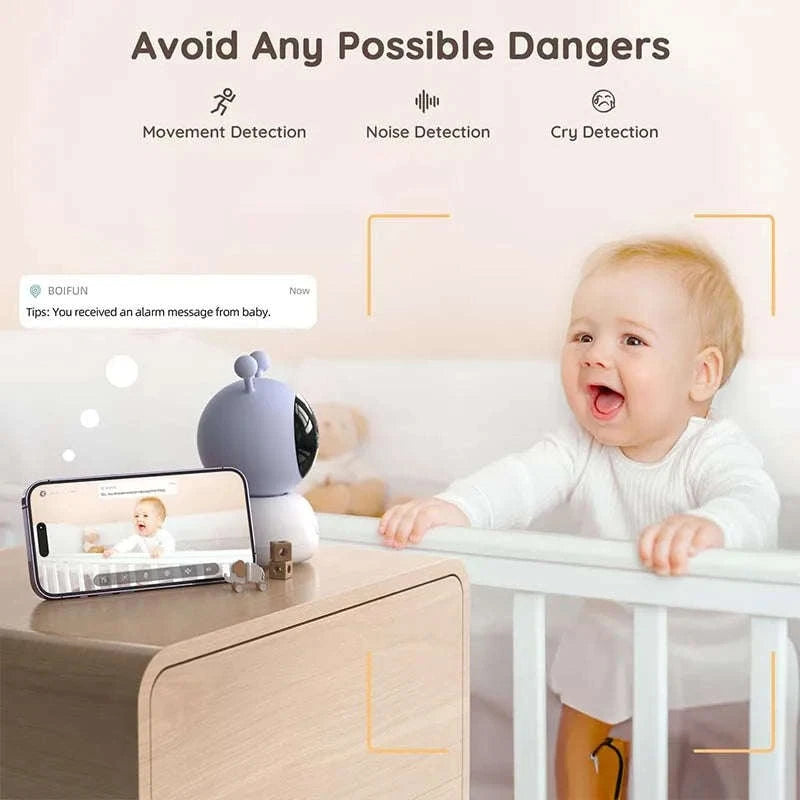 BOIFUN 5" Baby Monitor with 1080P WiFi App Control-United States