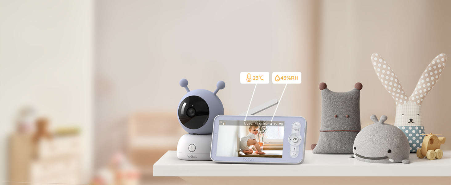 BOIFUN 5" Baby Monitor with 1080P WiFi App Control-United States