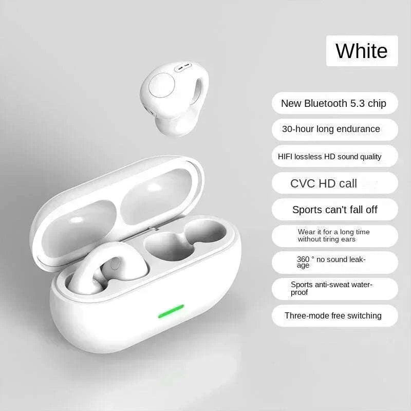 Bone Conduction Bluetooth 5.1 Wireless Sports Headphones Waterproof-United States / WHITE