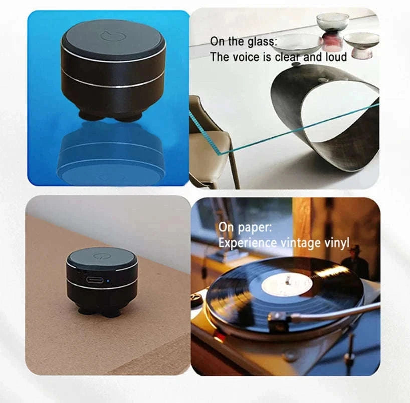 Bone Conduction Wireless Speaker with Sucker Mount & Loop-silver / Speaker