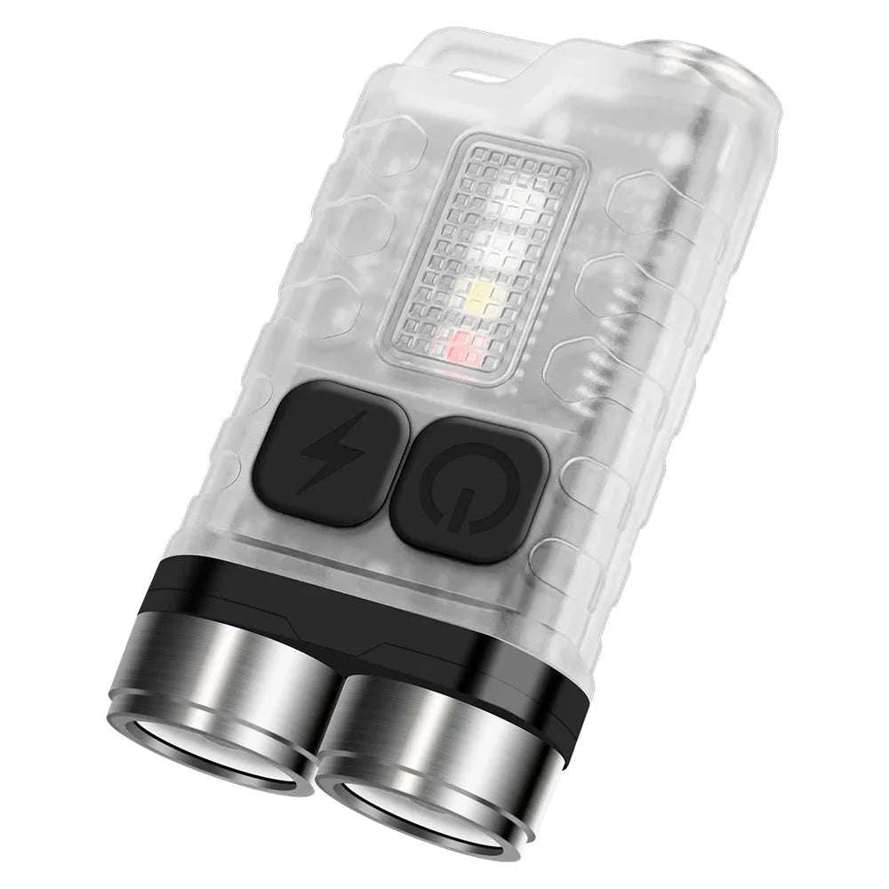 BORUiT V3 Keychain UV LED Rechargeable EDC Flashlight-White / United States