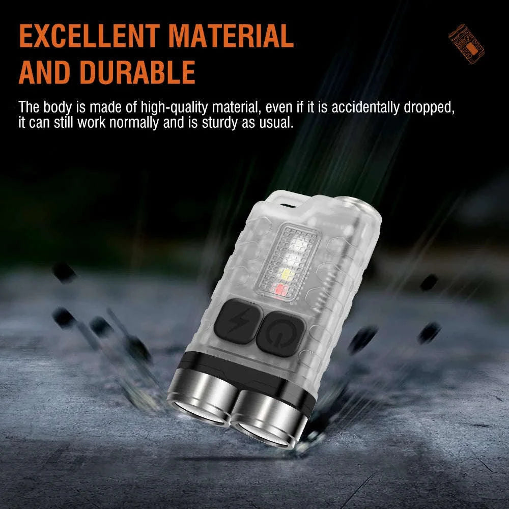 BORUiT V3 Keychain UV LED Rechargeable EDC Flashlight-White / United States