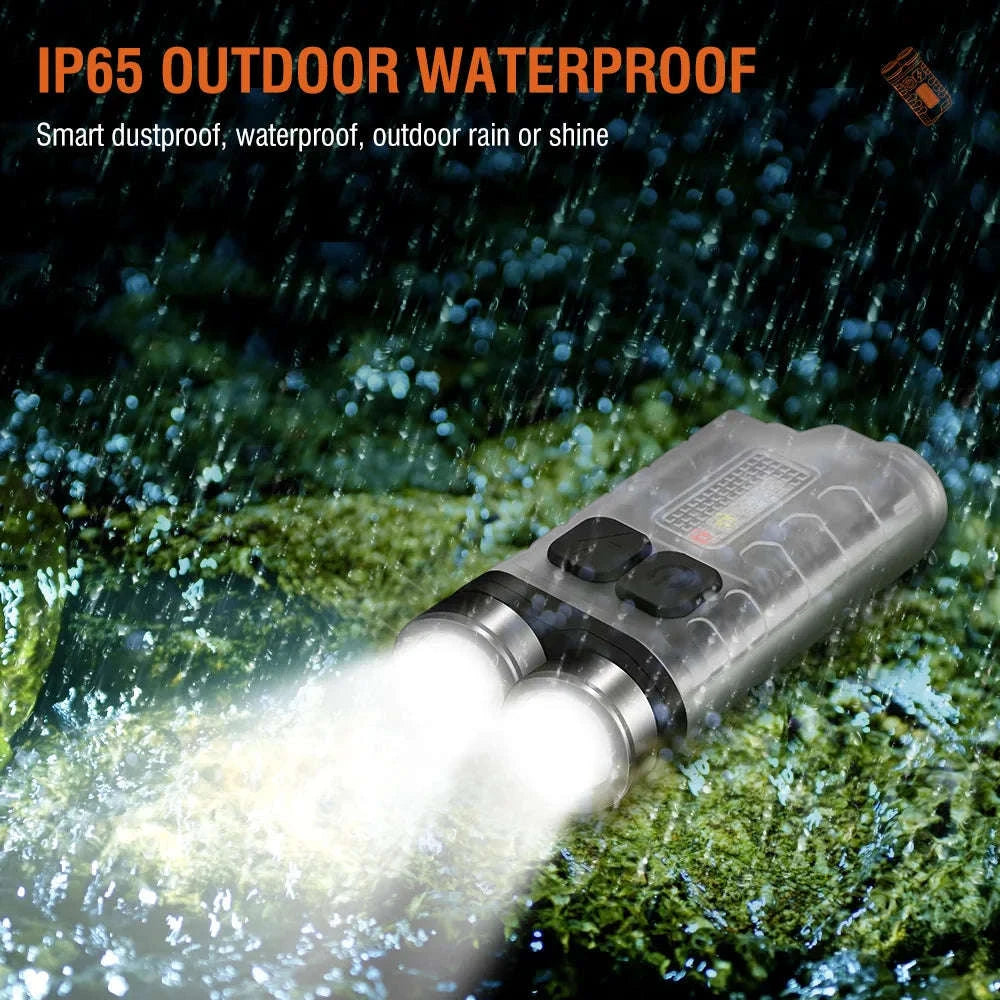 BORUiT V3 Keychain UV LED Rechargeable EDC Flashlight-White / United States