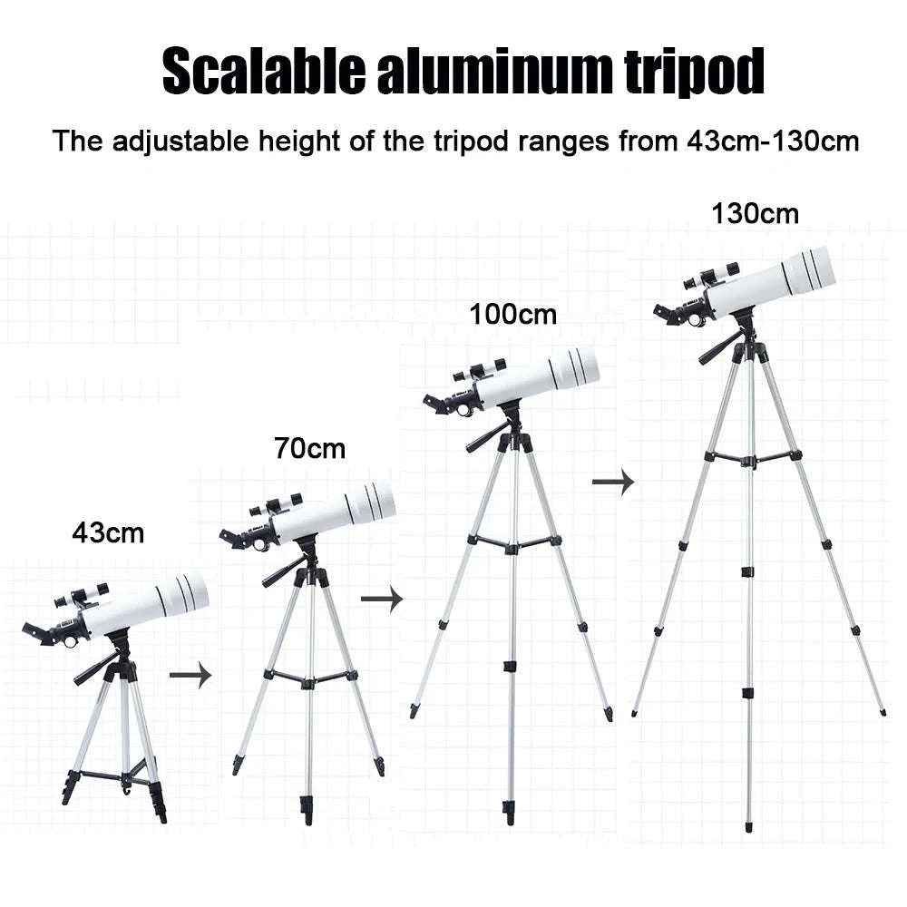 BORWOLF 70400 High-Definition Astronomical Telescope-White