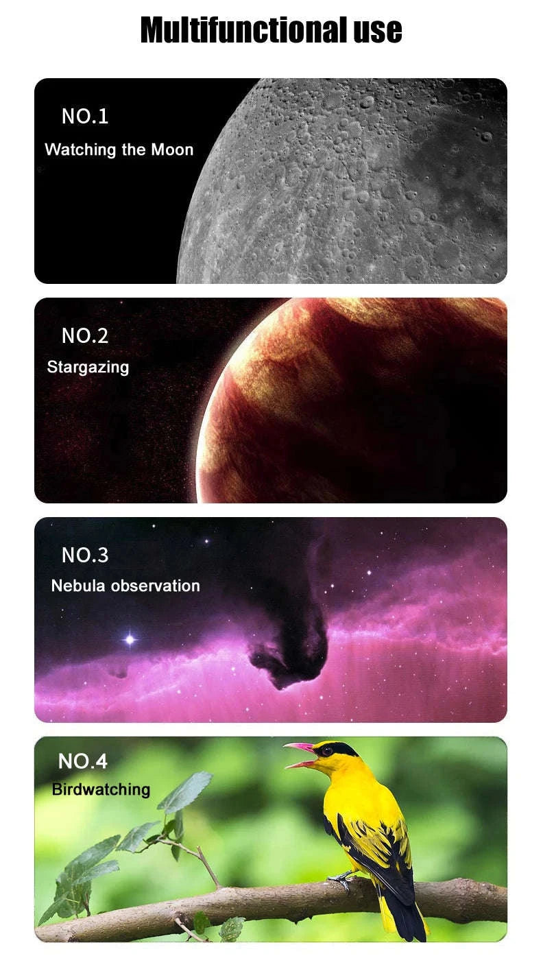 BORWOLF 70400 High-Definition Astronomical Telescope-White