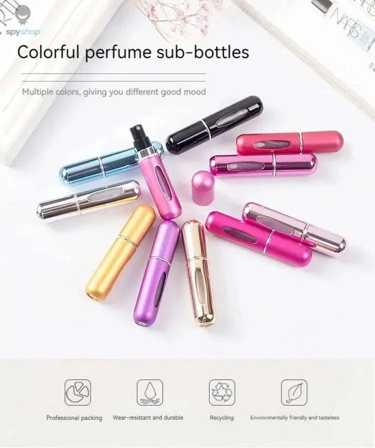 Bottom Charge Perfume Refillable Bottle – 5ml Travel Atomizer with Metal Case-2