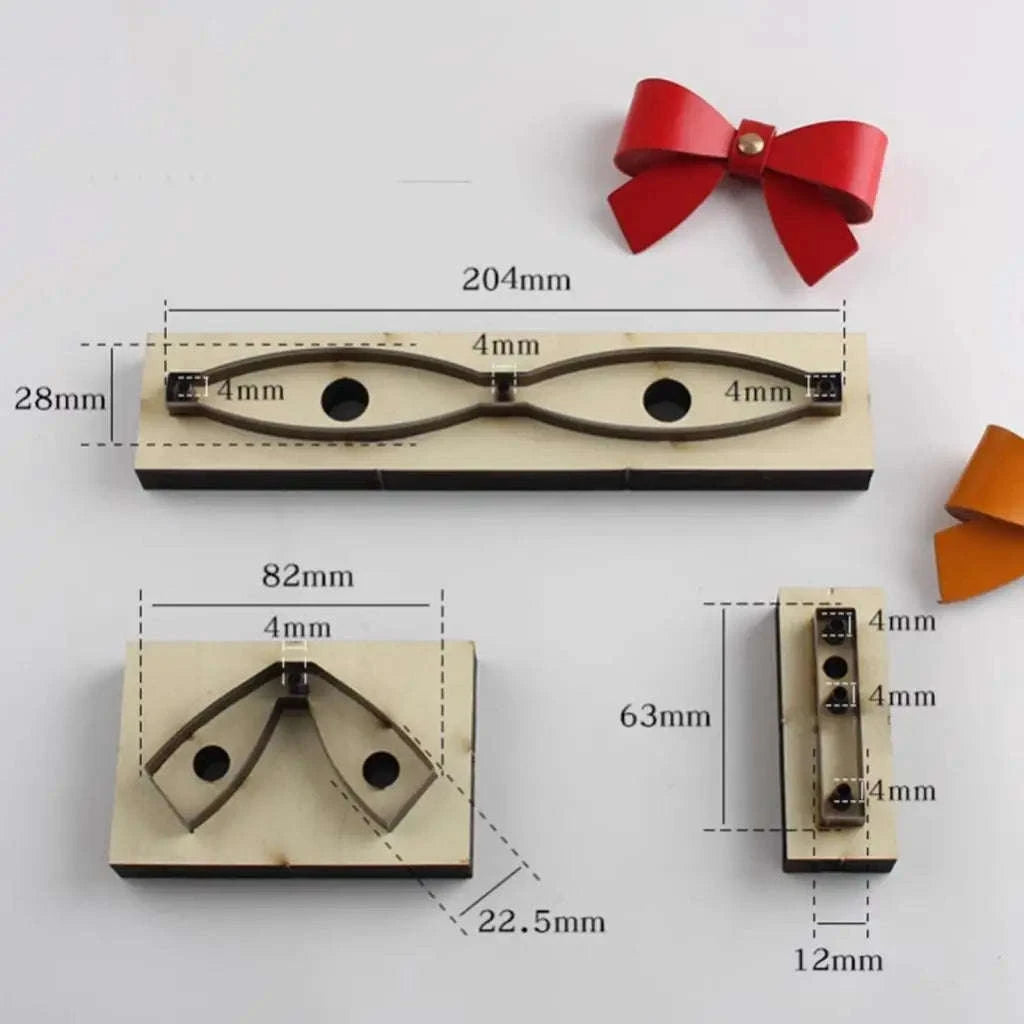 Bowknot Metal Cutting Dies Set for Leather Craft & DIY Projects-United States