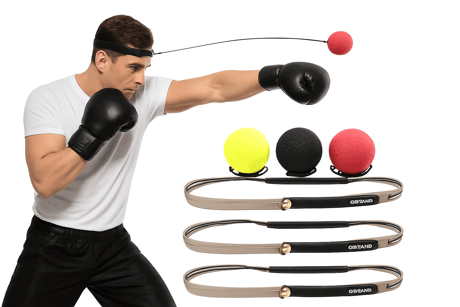 Boxing Reflex Speed Punch Ball for Agility and Coordination-red