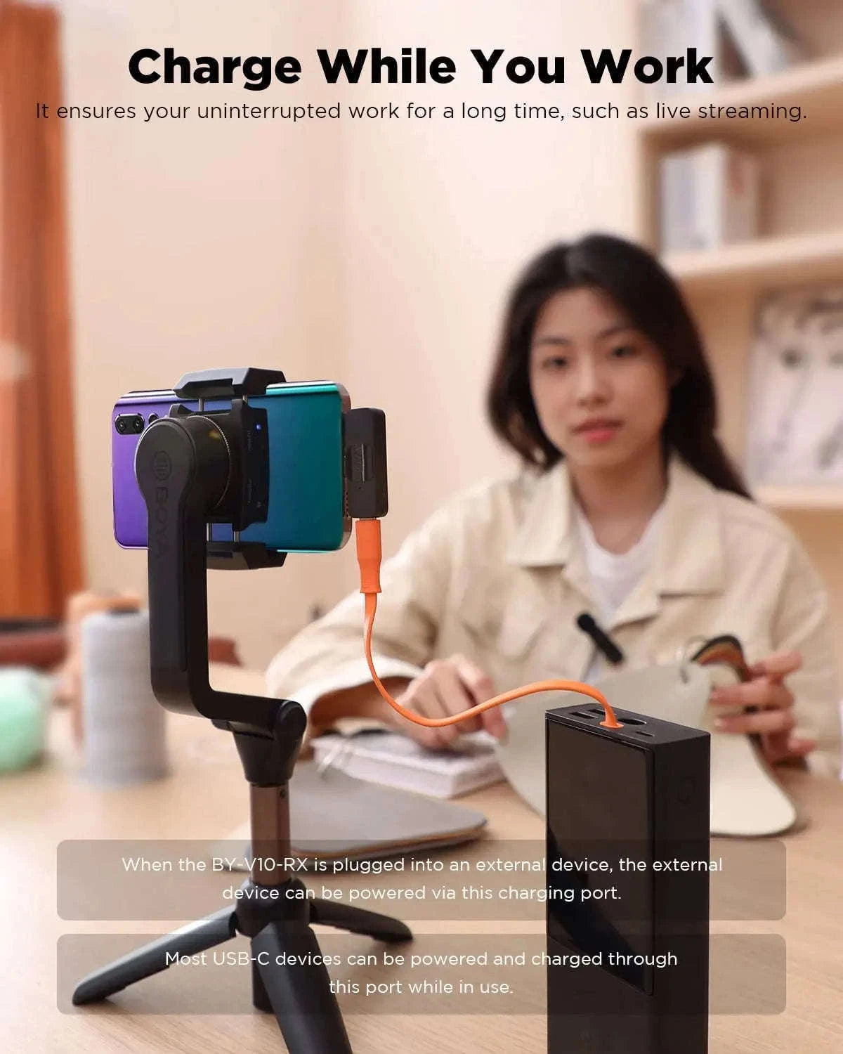 BOYA BY-V Wireless Lavalier Microphone for Smartphones-BY-V10-Type-C-gift