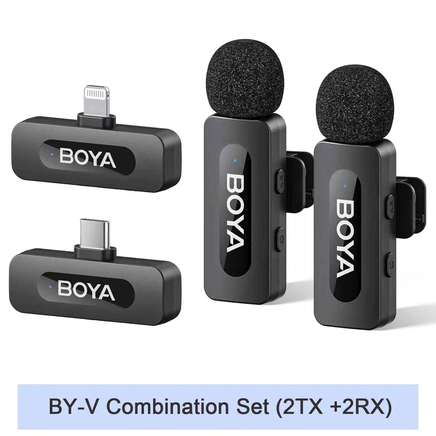 BOYA BY-V2 Wireless Lavalier Microphone for Clear Two-Voice Recording-BY-V1.-Lightning
