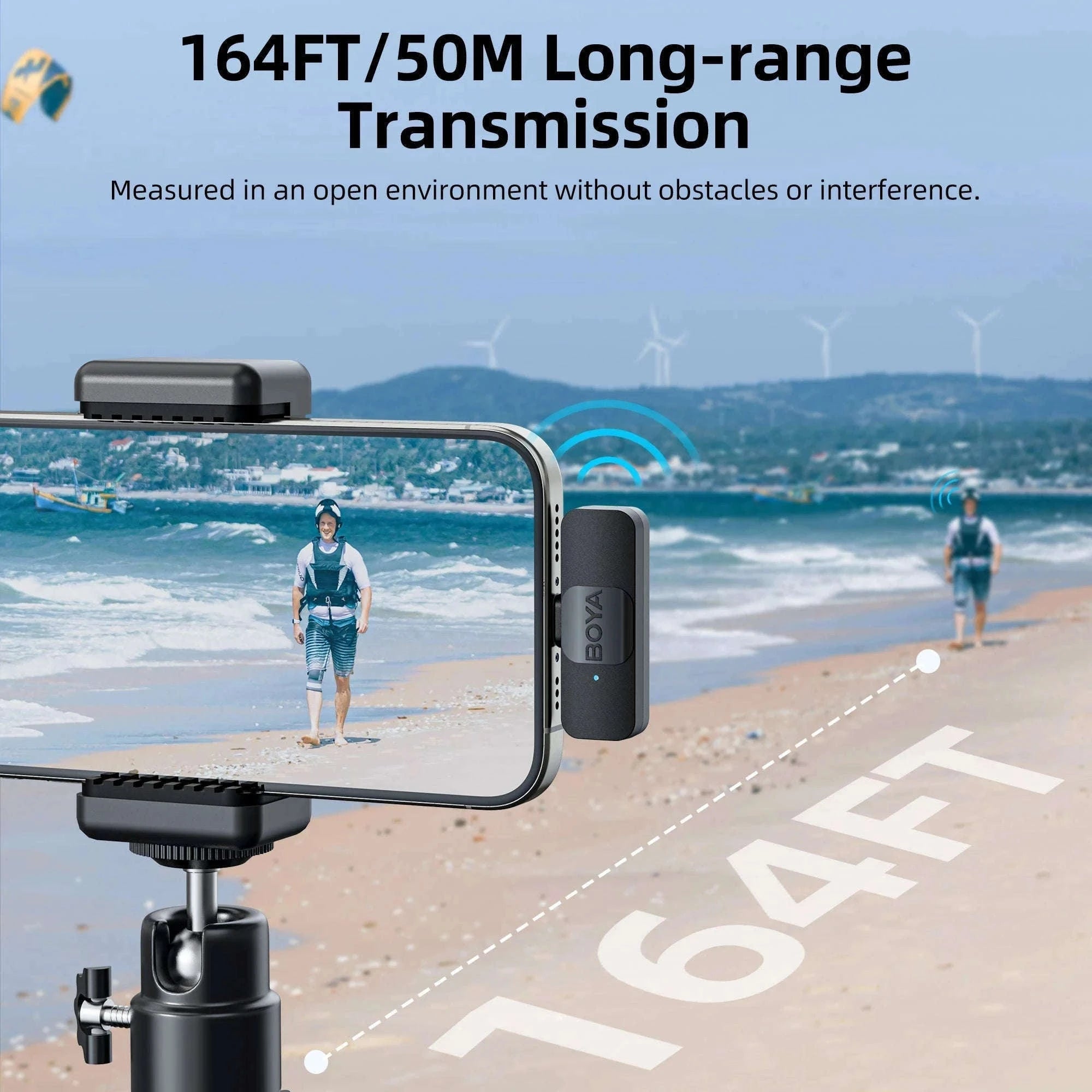 BOYA BY-V2 Wireless Lavalier Microphone for Clear Two-Voice Recording-BY-V1.-Lightning