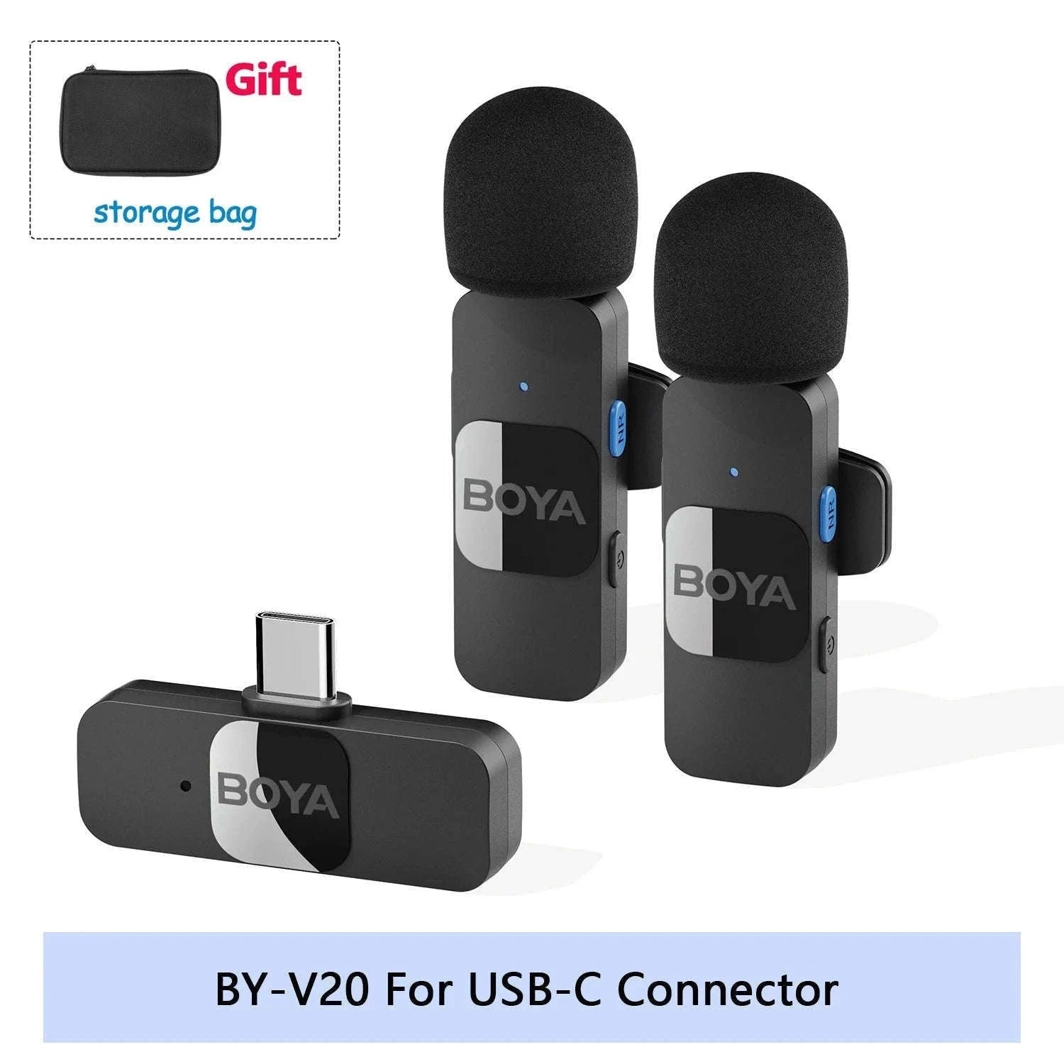 BOYA BY-V2 Wireless Lavalier Microphone for Clear Two-Voice Recording-BY-V1.-Lightning