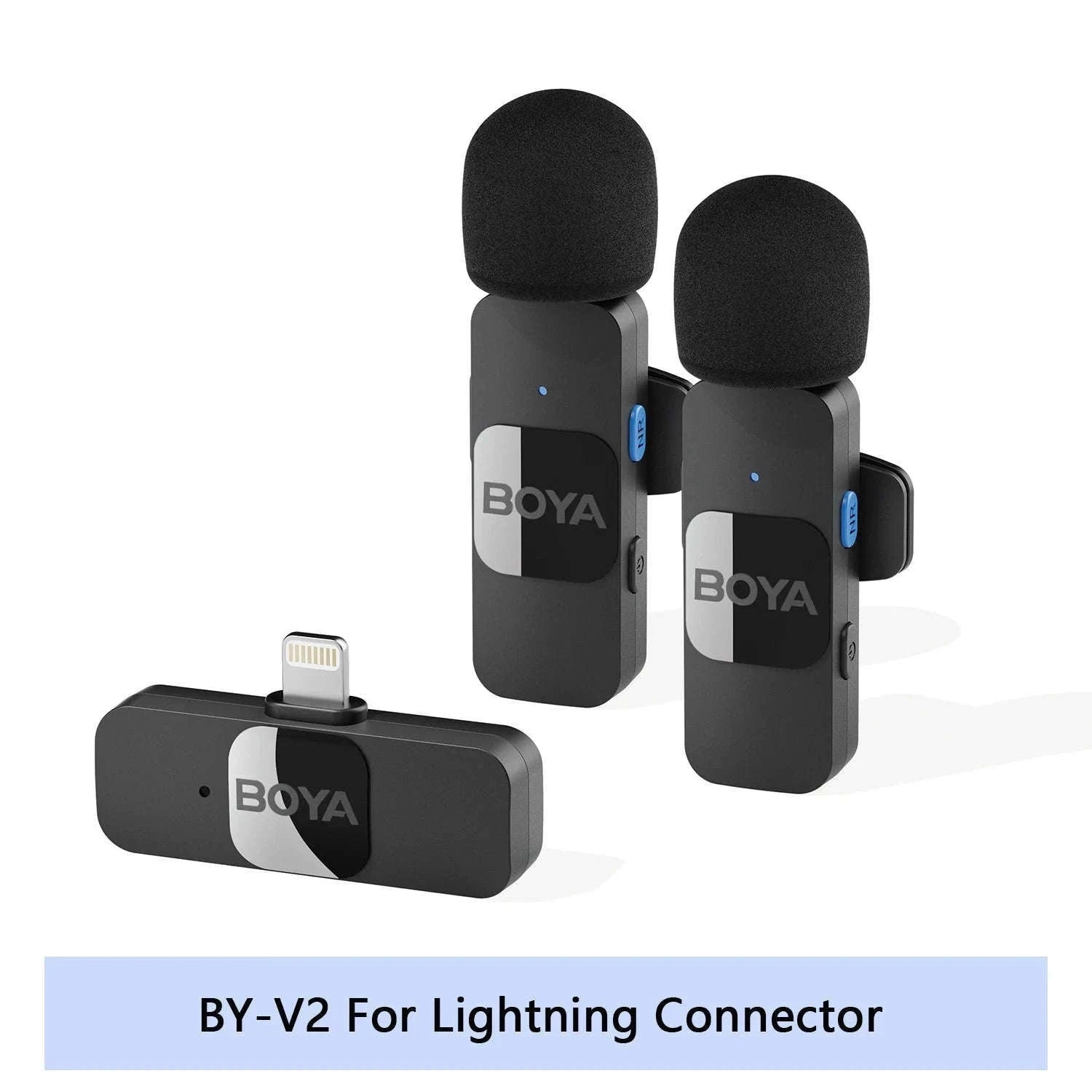 BOYA BY-V2 Wireless Lavalier Microphone for Clear Two-Voice Recording-BY-V1.-Lightning