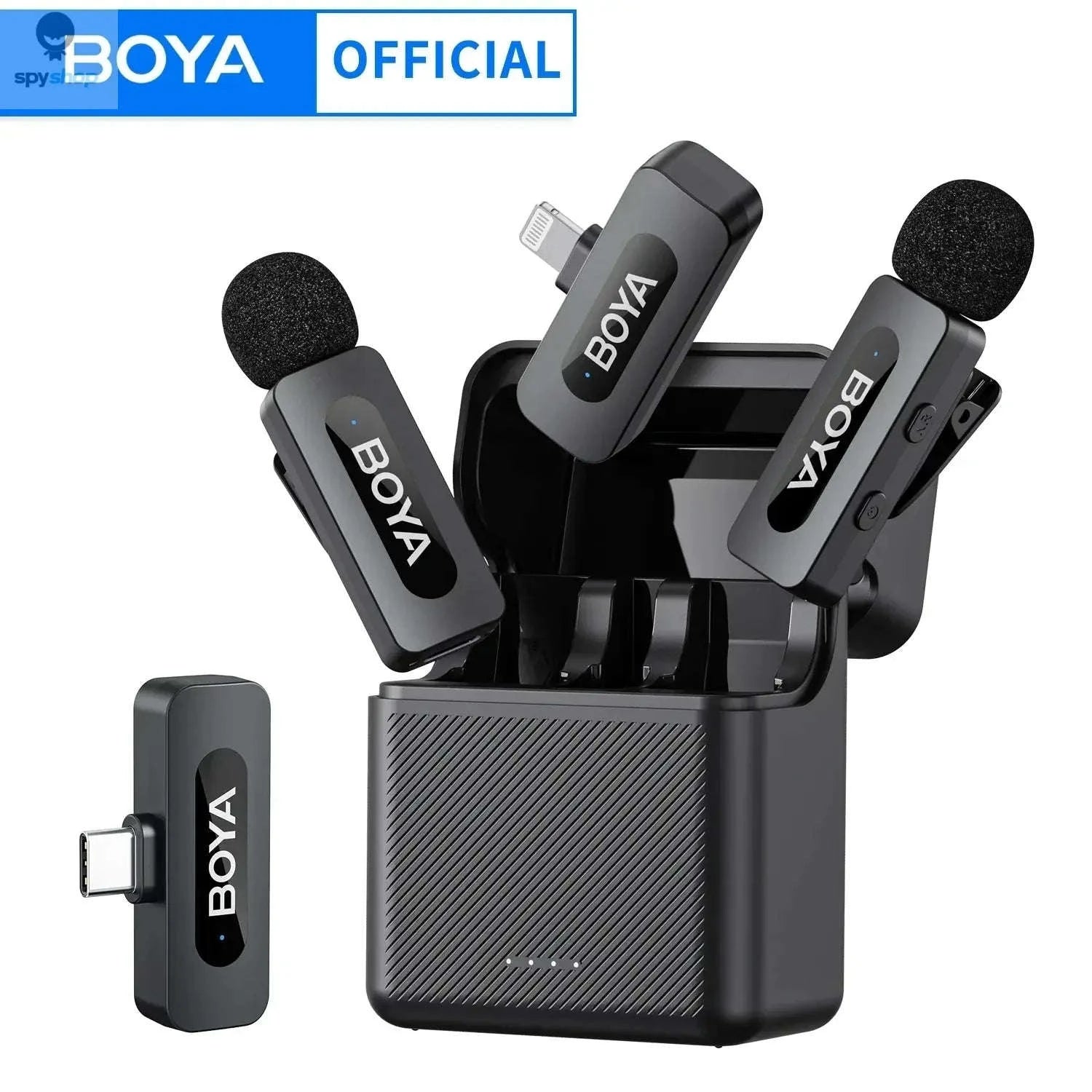 BOYA BY-V3 Wireless Lavalier Microphone – Dual-Channel, Long-Range, Vlogging Audio-BY-V10 2.0--Type-c