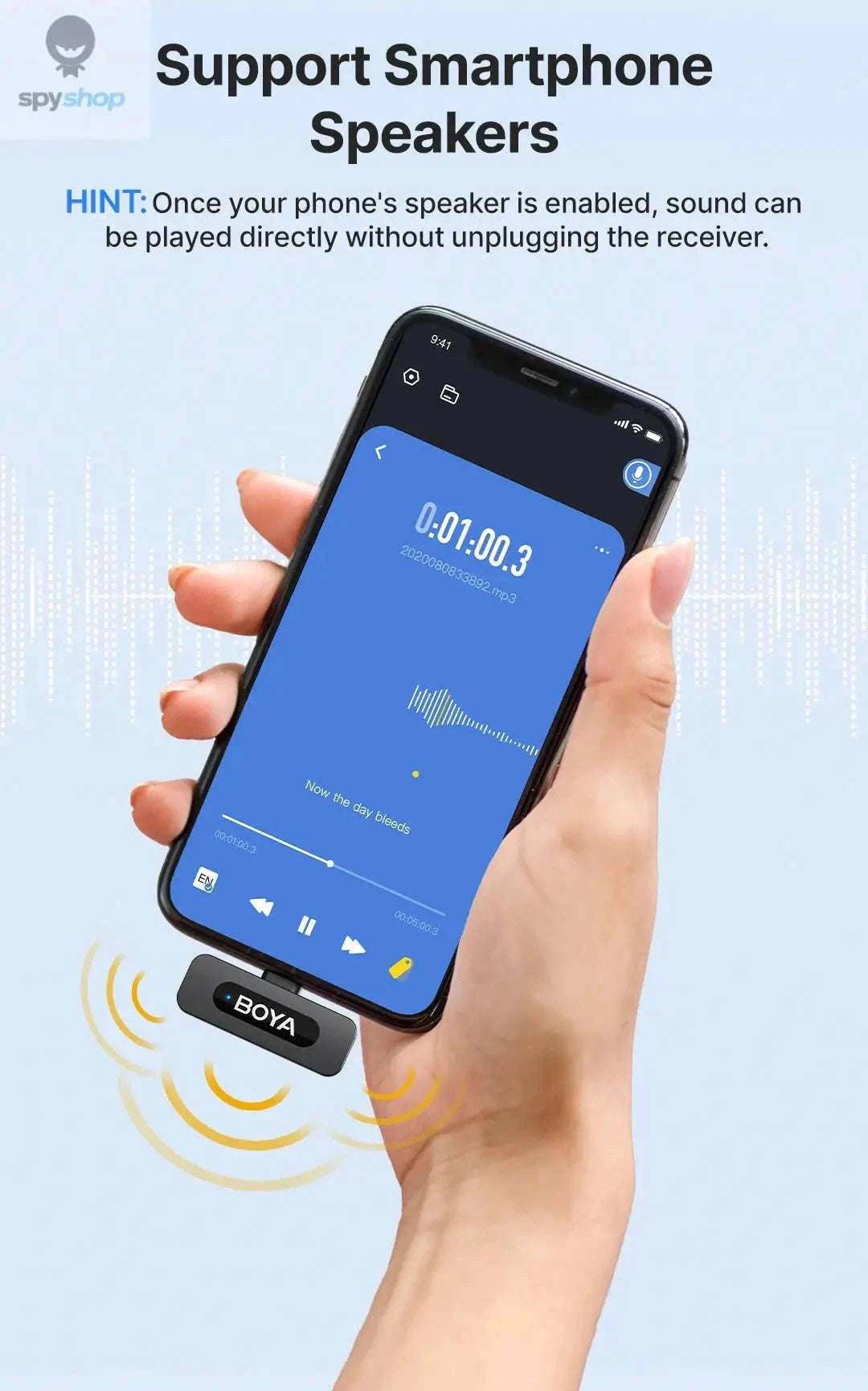 BOYA BY-V3 Wireless Lavalier Microphone for Clear Creator Audio-BY-V10 2.0--Type-c