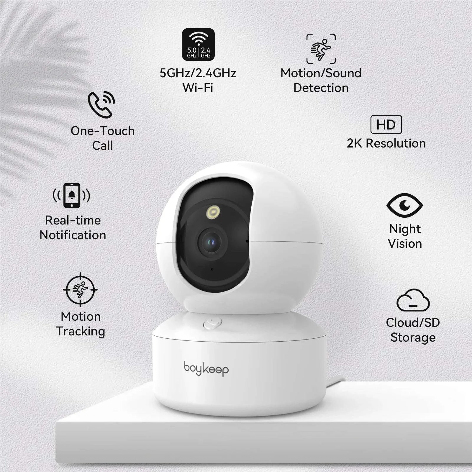 BoyKeep 3MP 360° Pan Pet Security Camera-USB / japan
