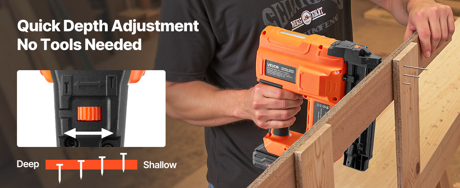 SucceBuy Cordless Brad Nailer 18 Gauge 20V Battery Powered Nail Gun and Staple Gun with 500 pcs Nails 500 pcs Staples