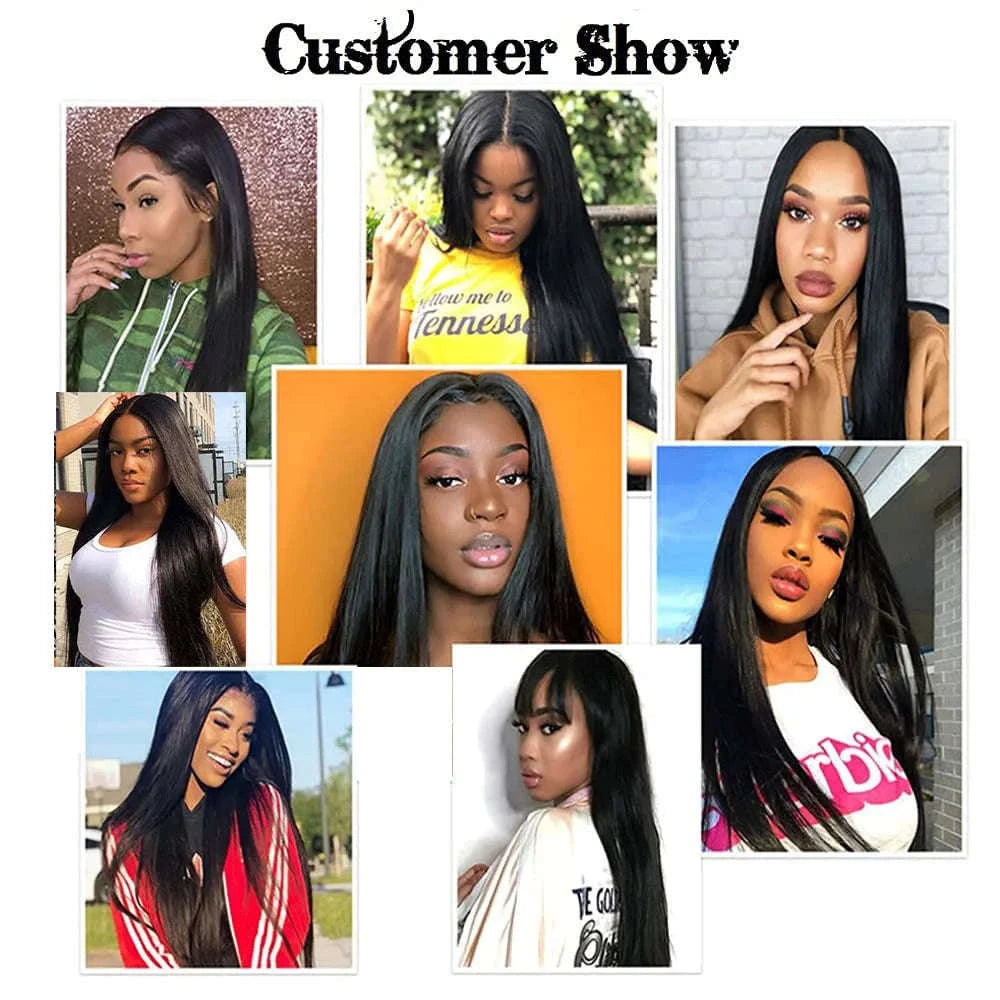 Brazilian Straight Hair Bundles – Natural Human Hair Extensions-Natural Color / Remy Hair / 10A|france|24 24 24